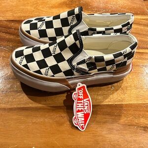 Platform checkered vans with gum soles. Brand new size 6 women’s
